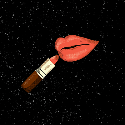 One kiss graphic design grit illustration lips lipstick makeup photoshop