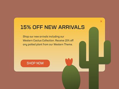 Daily UI 016 - Popup Overlay ad banner ad design cactus dailyui dailyui016 dailyuichallenge design illustration overlay ui uidesign uiux ux vector