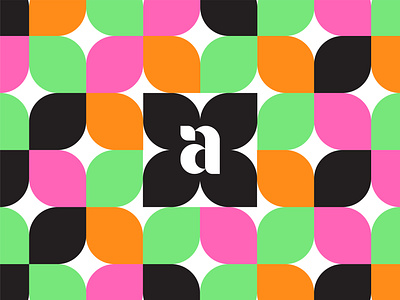 anna – a cannabis brand flower icon logo modern pattern retro