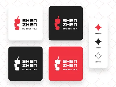Shenzhen B.T. - Logo black boba tea brand design brand identity branding design logo logo design red