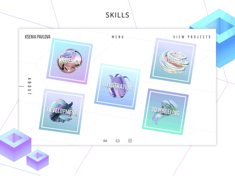 Website skills 3d animation animation brand landing page minimal ui ux web website