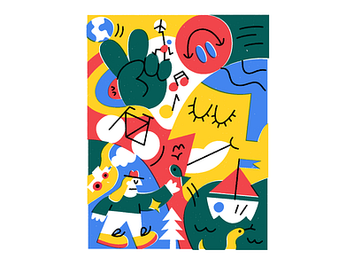 👋👋👋 art character doodle fun illustration overprint texture vector