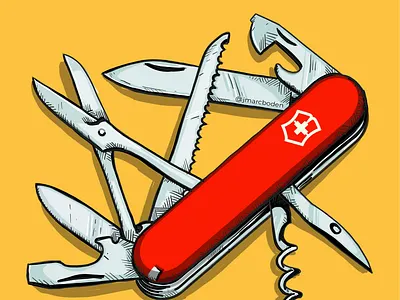 Swiss Army Knifing adobe fresco adobe illustration adobe illustrator illustration swiss army knife