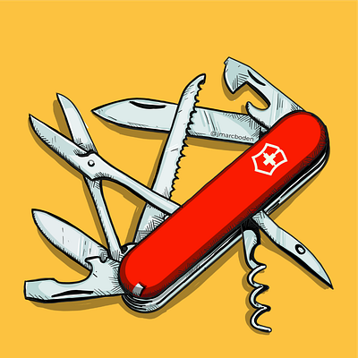 Swiss Army Knifing adobe fresco adobe illustration adobe illustrator illustration swiss army knife