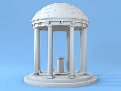 Old Well 3d c4d chapel hill cinema 4d cinema4d clay nc north carolina old well unc