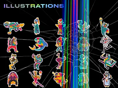 stickers art artwork branding design identity illustration print design