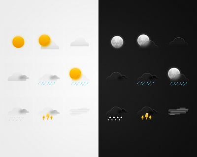 Personal Dashboard – All weather icons dashboard day icon set illustration moon night sun weather