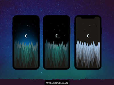 Iphone Wallpaper Night in the forest background cool flat forest minimal minimalism mobile moon wallpaper wallpaper design wallpapers