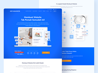 Website Builder - Membuat Website blue dailyui design diy hosting hostinger illustration landingpage niagahoster ui website website builder