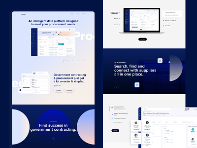 Procured.ai - Landing Page ai blue landingpage saas user experience userinterface webapp webdesign