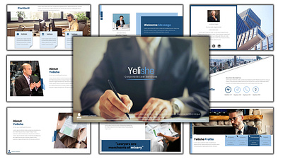 Yelishe - Corporate Law Services PowerPoint Template advertisement corporate ecommerce enterpreneur enterprise law firm lawyers mockup powerpoint presentation powerpoint template presentation