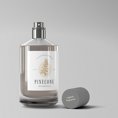 Pinecone Botanicals Label branding branding design clean fragrance label graphic design high end label design logo logo design logo development vector