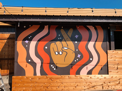 Lucky You Mural crossed fingers illustration lucky mural mural design spokane