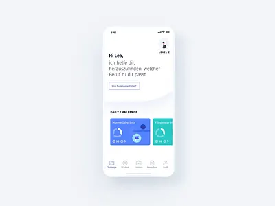 Game daily challenge- AI based Career development App ai career game gamification interface ui uiux ux