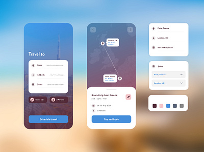 Travel scheduler | Mobile App UI appui flat flatdesign minimal mobileapp travelapp uidesign uiux uiuxdesign