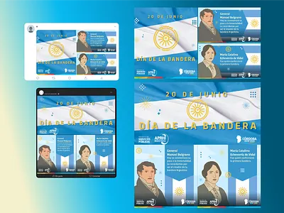 SOCIAL MEDIA - FLAG DAY - ARGENTINA - APRHi event facebook flag flag day institutional ministry social media social media design socialmedia twitter twitter feed vector vector illustration