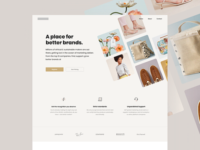 Landing Page bag brands coffee companies cosmetics desktop design eshop homepage landing page landing page design pricing products register shoes suistainable tshirt ux web website