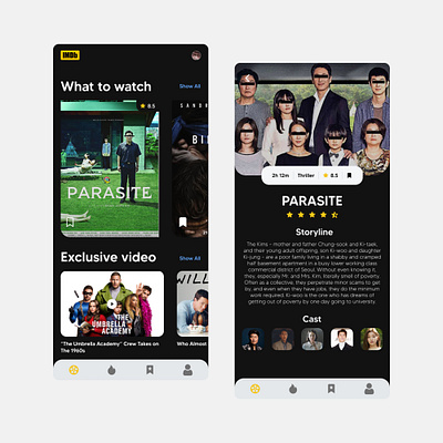 IMDB Mobile UI Design app apps branding design flat mobiledesign movie typography ui ui design uiux uiux design uiuxdesigner ux uxdesign