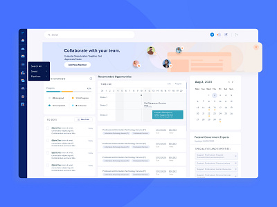 Procurement Management - Home blue calendar design task list ui user experience user interface ux web app webapp