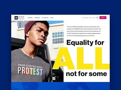 HRC.org Redesign blue content design nonprofit ui ui design yellow