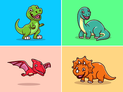 Dino Collection~ 🦕🦖 animal cartoon character dino dinosaur dinosaurs dinosaurus icon illustration jurassic logo mascot pterodactyl reptile science trex