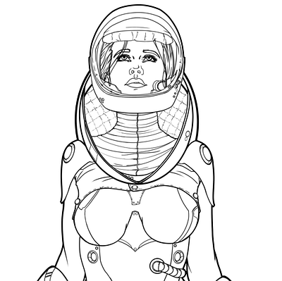 Space Chick adobe illustrator clip studio paint digital art digital illustration illustration nasa space women