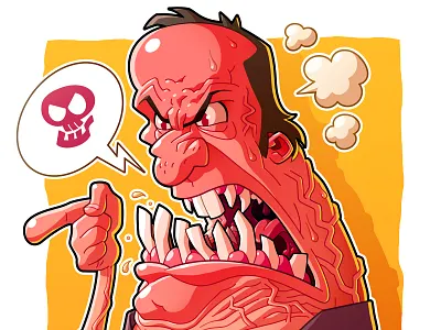Anger 2020 angry cartoon character drawing face illustraion illustrator mad man rage red yellow