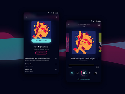 Music Player App app clean clean ui design glow music music album music app music player music player ui neon neon colors neon light play player playlist spotify ui ui design ux ui