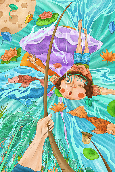 Fishing art artist character commission open commissioned work contemporary art cover art digital art digital artist digital illustration figures ideas illustration illustrator life magazine design modern art new art traditional art