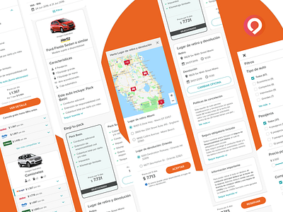 Almundo Car Rental almundo car rental cars design design system desktop digital filters illustration maps travel ui ux