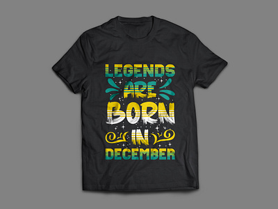 Legends are born in December typography t shirt design vector art artist bags born branding calligraphy december design designer fashion graphic illustration legends mugs posters tees tshirt tshirt design typography vector