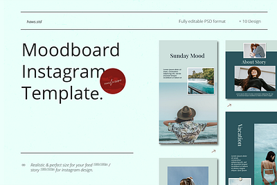 Moodboard Instagram Template advertising branding design digital event graphic illustrations instagram instagram stories instagram template instastory media promotions snapgram social social media social media pack template templatedesign