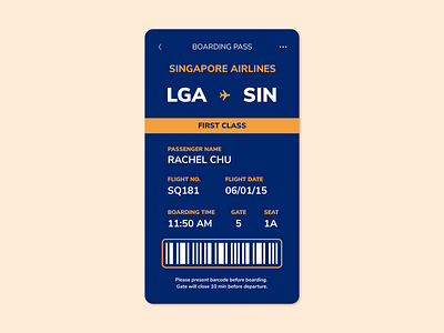 Daily UI (Day 24) - Boarding Pass dailyui dailyui 024 mobile