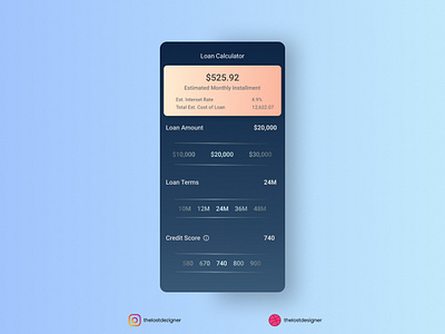 Loan Calculator Daily UI 004 adobexd daily 100 challenge dailyui design designers figma figmadesign graphics ui uidesign uiux xd design