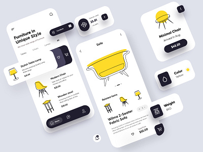 Furniture Mobile APP app interface minimal mobile mobile app mobile apps mobile ui mobileapp mobileappdesign ui ui design uiux ux ux ui design