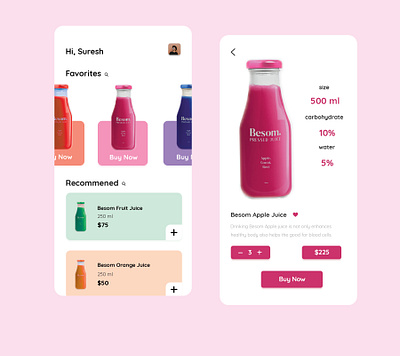 Juice App UI Design ui