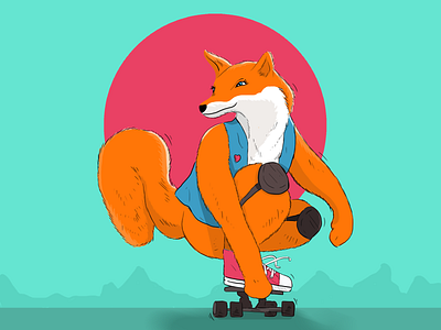 Foxy skater animal art artist cool digital digital art digital illustration digital painting digitalart drawing fox illustration illustration art illustrator photoshop skater wacom