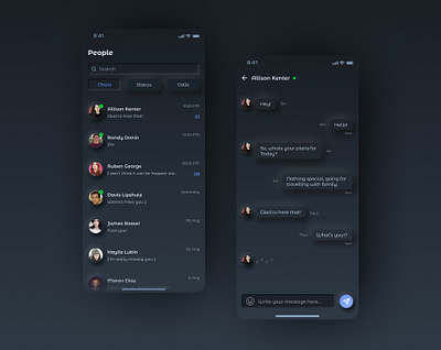 Direct Messaging 013 app deisgn clean dailyui dark theme design2020 inspiration minimal mobile design neomorphic neomorphism trend2020 ui ux ui ux designer uidesign