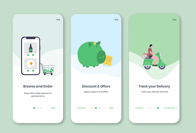 Onboarding UI for grocery delivery app dailyui figma onboard onboarding ui