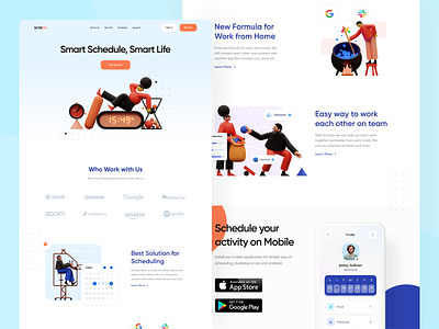 Schedule Landing Page Exploration 3d website bootstrap clean clean website company profile header homepage landing page schedule startup ui ui design ux web design website website concept websites