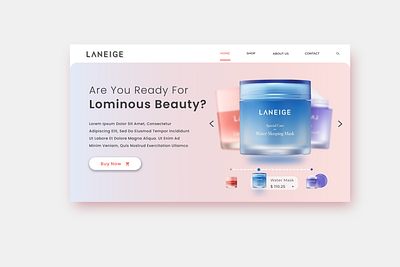 Redesign Landing page Laneige animation app cosmetics design laneige logo minimal portfolio redesign redesignwebsite responsive typography ui ux web website