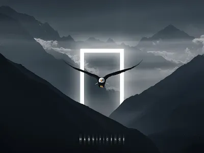 Magnificence 2020 art digital edit geometry illustration inspiration inspire landscape monochrome mountains nature photo photoshop sci fi shape shine style stylish trend