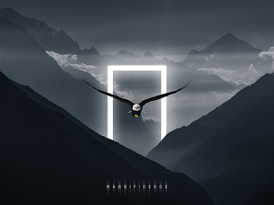 Magnificence 2020 art digital edit geometry illustration inspiration inspire landscape monochrome mountains nature photo photoshop sci fi shape shine style stylish trend