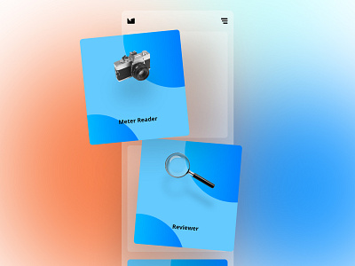 Role Cards UI app blue branding design flat minimal mobile orange ui ui ux ux web website