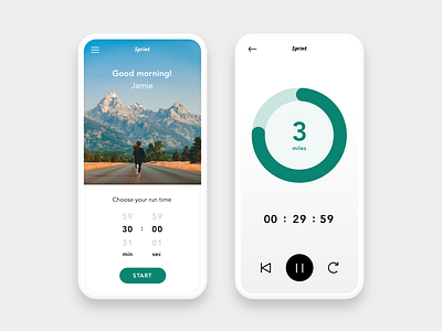 Running App Countdown Timer | Daily UI Challenge #014 014 100 day challenge app app design countdown countdowntimer daily014 dailyui mobile ui running running app ui uidaily