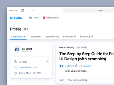 Disqus Profile disqus ui