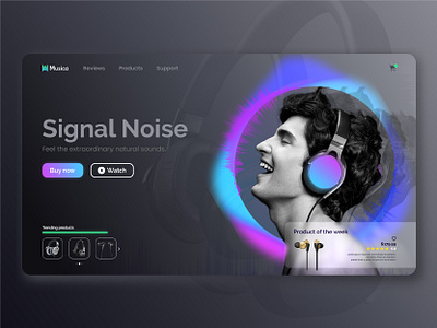 Sony Headphone Landing page banner branding business concept design digital homepage ui ux vector web