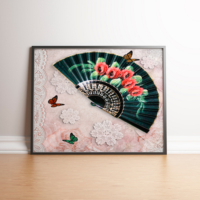 SPAIN 2 art butterfly cover art cover design decor decorative art design fan pattern poster spain wallart