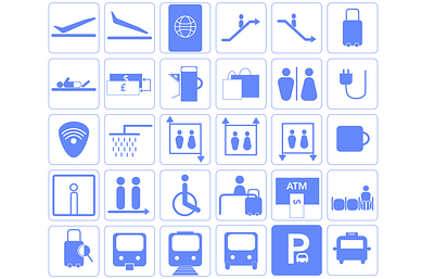 Daily UI 55: Airport Icons dailyuichallenge design icon icon set iconography