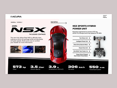 Acura NSX auto design figma ui web